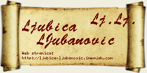 Ljubica LJubanović vizit kartica